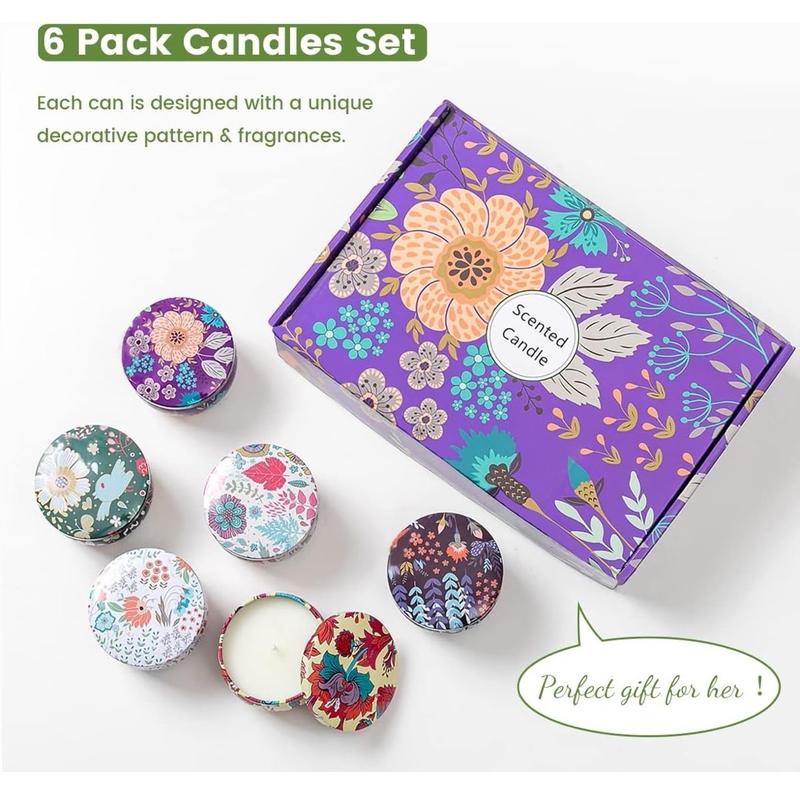 6 Pack Scented Candles Gift Set for Women, Mom, Men, Dad, Aromatherapy Candles for Home Scented, Candles with Fragrance, Gift for Birthday, Mother's Day, Father's Day, Christmas