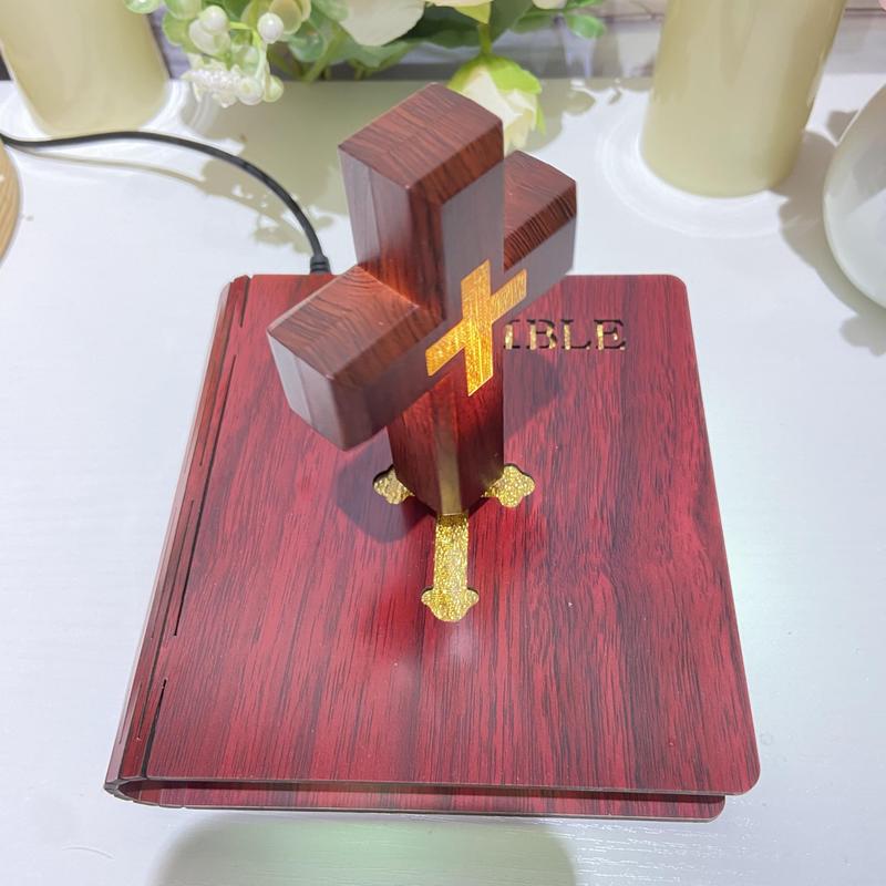 Handmade Maglev Cross Lamp - Decorative Floating Bible Night Light for Homes and Hotels