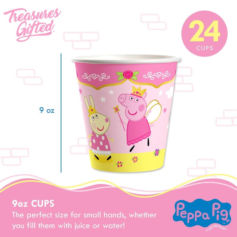 Princess Peppa Pig Party Supplies Tableware Classic Set for 24 Guests