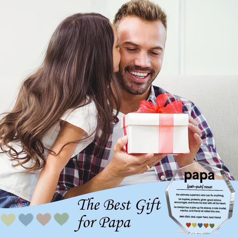 Papa Gifts for Grandpa from Grandchildren Fathers Day Gift for Papa Best Papa Ever Gift Birthday Christmas Gifts for Grandpa Grandfather Papa Definition Acrylic Decorative Signs Plaques