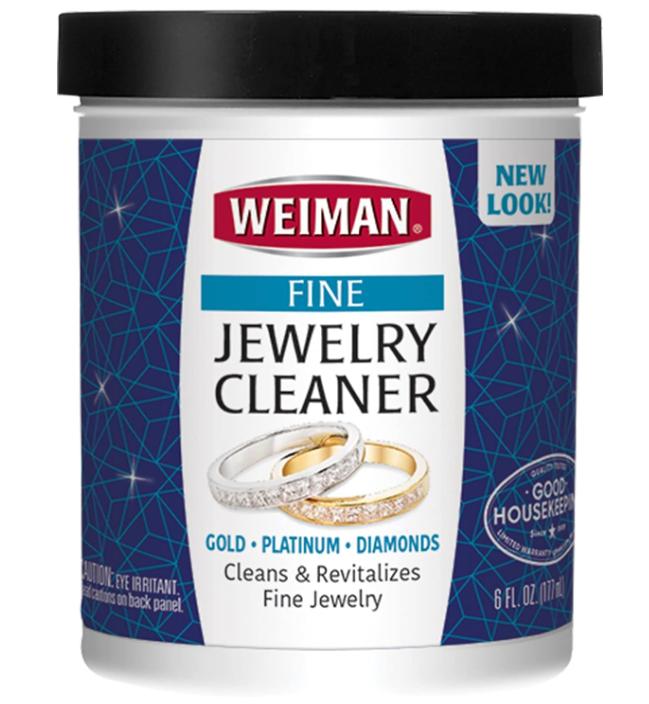 Weiman Fine Jewelry Cleaner Liquid with Cleaning Brush – Restores Shine & Brilliance to Gold, Platinum, Precious Gemstones & Diamond Jewelry, 6 Oz