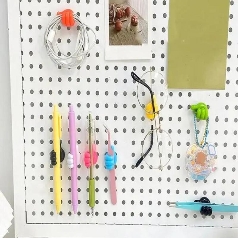 10pcs Random Color Thumb Shaped Storage Hook, Charging Cable Storage Rack, Creative Multifunctional Holder For Home Office