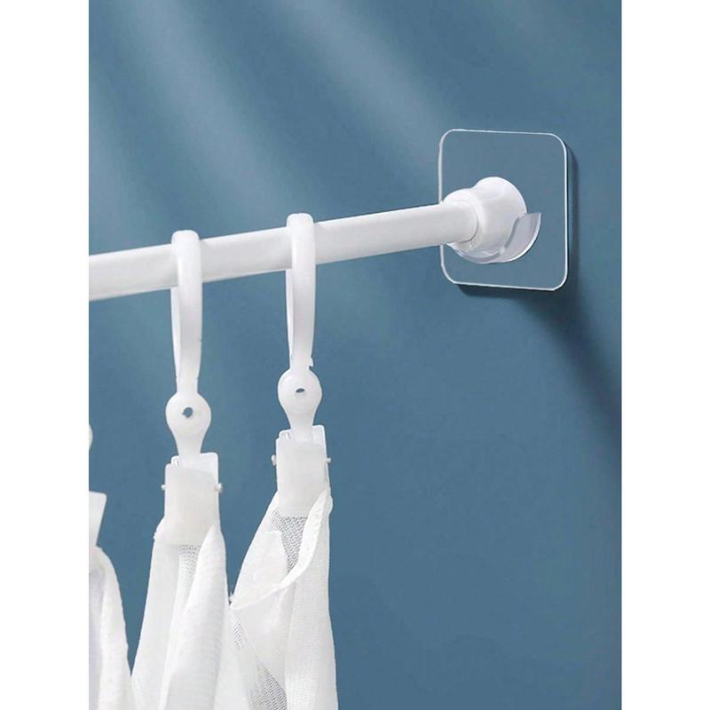 2pcs Transparent Shower Curtain Rod Bracket, Punch-Free Bathroom Curtain Rod Bracket, Curtain Rod Fixing Hook, By Curtain Rod Bracket Accessories, Bathroom Shower Small Accessories, Shower Curtain Rod Self-Adhesion Hook Bracket,Versatile Key Holder, Towle