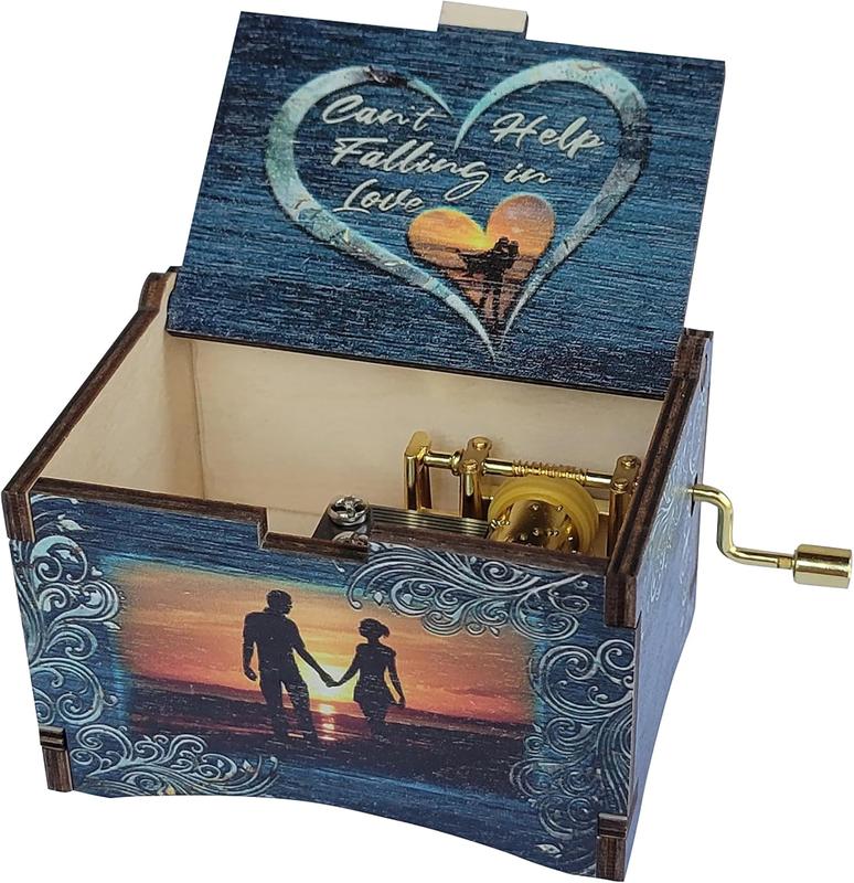 TheLaser'sEdge Elvis Presley Gift Music Box, with Cant Help Falling in Love song, Gifts for Women, Men, Birthday, Christmas, Mothers Day, Anniversary or Merchandise Decor