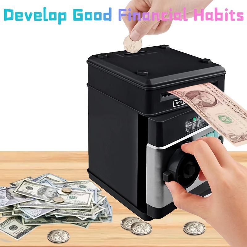 Cash Coin Piggy Bank, Electronic Coin Bank, Money Saving Machine, Home Decor for Home Office, Gift for Kids [Battery Required, without Battery]