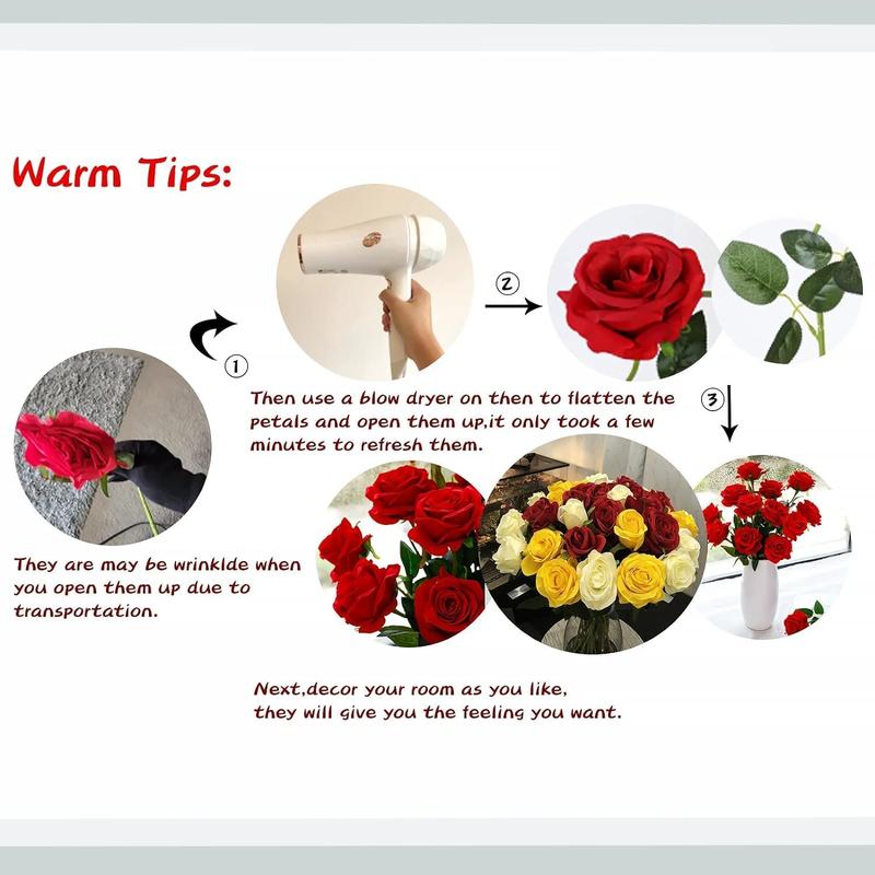 12 Pcs Artificial Flowers Fake Silk Black Roses Bulk, Faux Real Touch Roses Bouquet with Long Stem for Wedding Party Home Decor