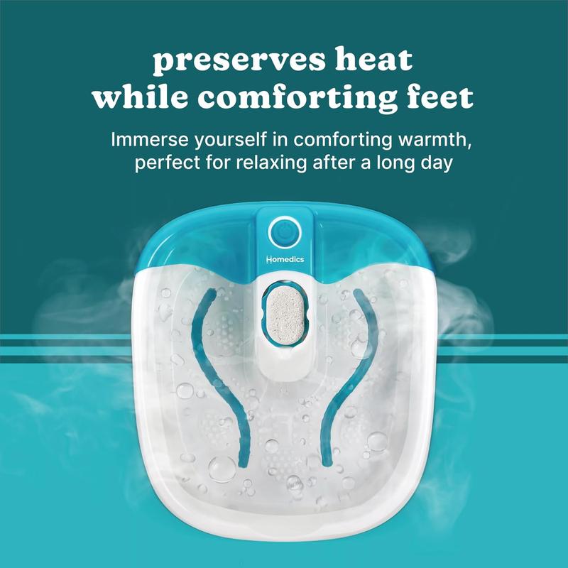 Homedics Bubble Mate Foot Spa, Toe Touch Controlled Foot Bath with Invigorating Bubbles and Splash Proof, Raised Massage Nodes and Removable Pumice Stone HoMedics HoMedics