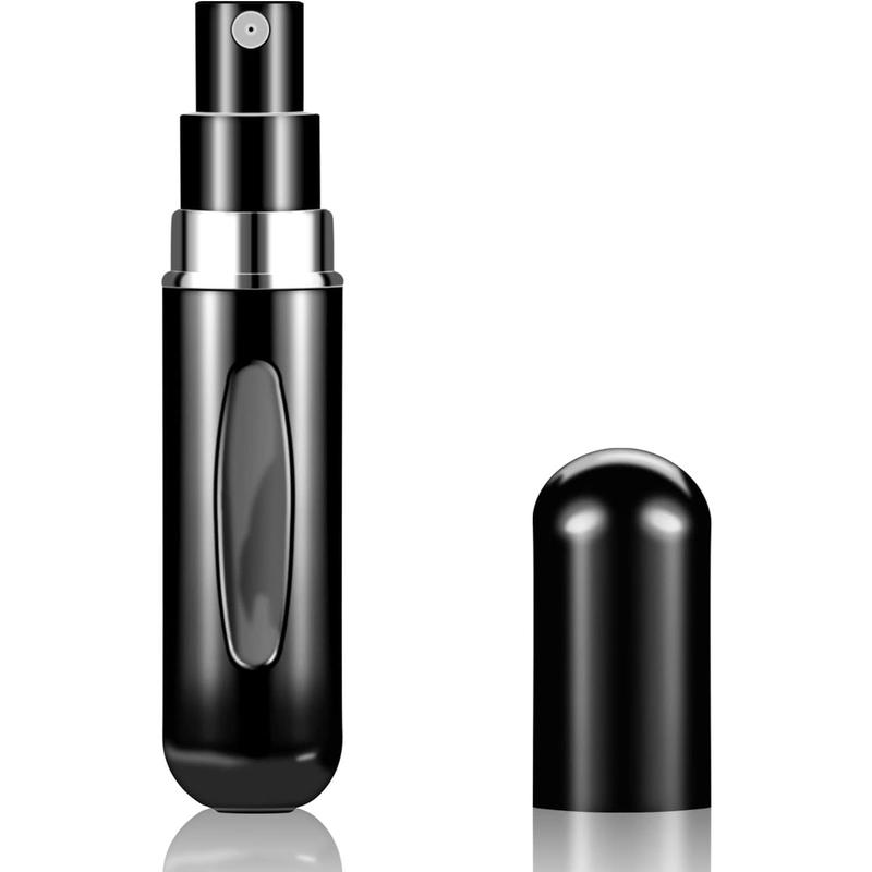 Refillable Mini Perfume Atomizer BottlePortable Separate BottlesTravel and Outings Spray Boxes Dispensers 5ml 0.2oz (Black)