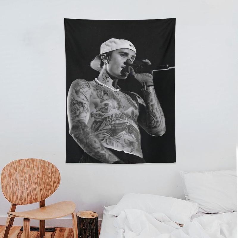 DFHSAAF American Star Tapestry justin star bieber Flag Tapestry Suitable for College Dormitory Cave Bedroom Living Room Office Party Decoration Fans Gift 30