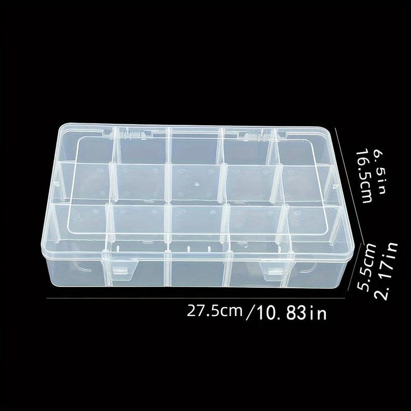 15 Grid Art Tape Storage Box, Clear Plastic Storage Box, Removable Assembly Storage Box for Home Office Kitchen Festival