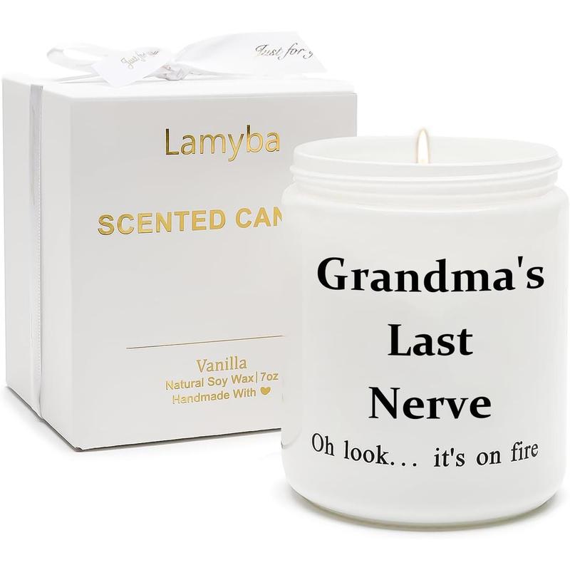 Mother’s Day Gifts for Mom from Daughter Son, Funny Cool Birthday Presents Vanilla Scented Soy Candle - Mama’s Last Nerve Oh Look It’s On Fire