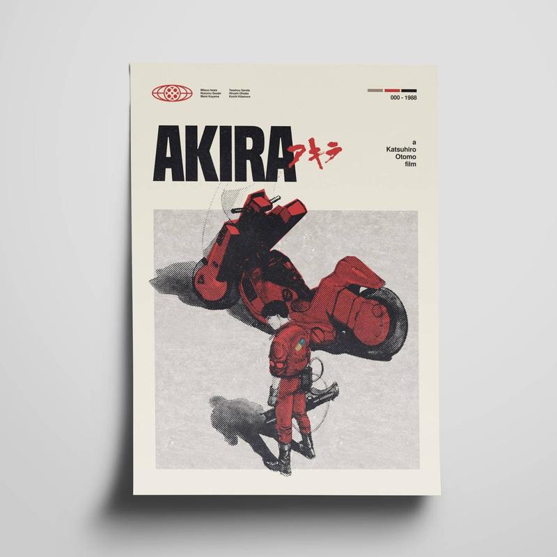 Akira Mid Century Movie Poster, Akira Anime Posters (No Frame) Decor Photo