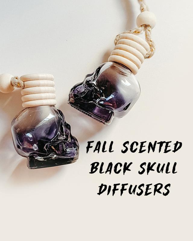 Black Tinted Glass Skull Diffuser-unique scents