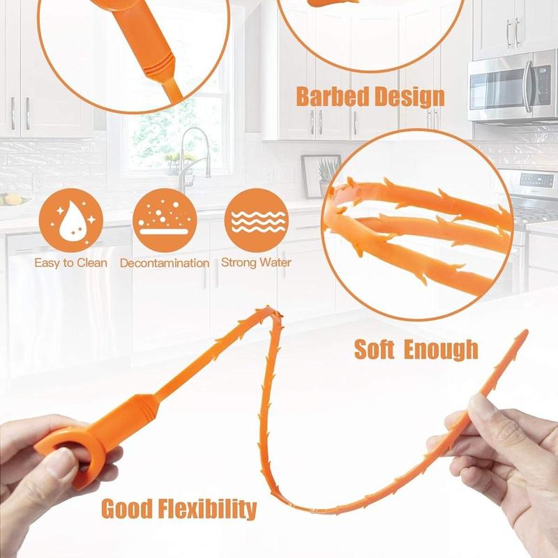 Drain Snake Set, 7pcs set Drain Clog Remover Tool, Drain Hair Catcher for Bathroom Tub, Toilet, Sewer, Kitchen Sink Cleaner, Household Cleaning Tool