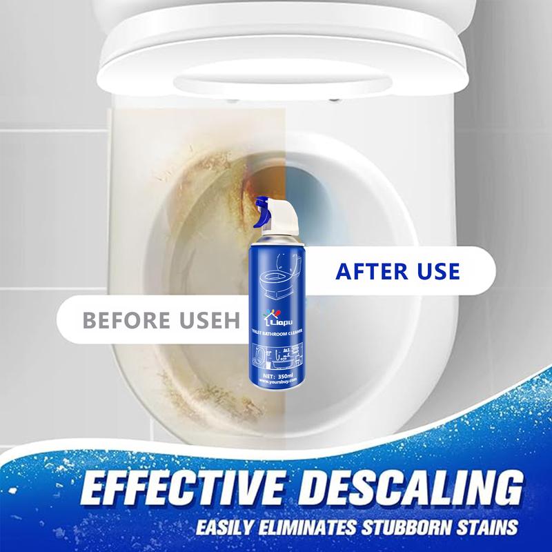 Liapu Toilet Bowl Cleaner eliminates 99.9% of bacteria, removes stains and dirt without double scrubbing, high-speed cleansing your bathroom in 30 seconds