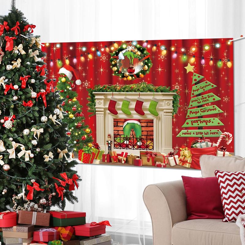 Christmas Party Decorations, Christmas Backdrop, Large Party Banner, Christmas Holiday Decor, Christmas Decor for Indoor Outdoor Photo Booth Props