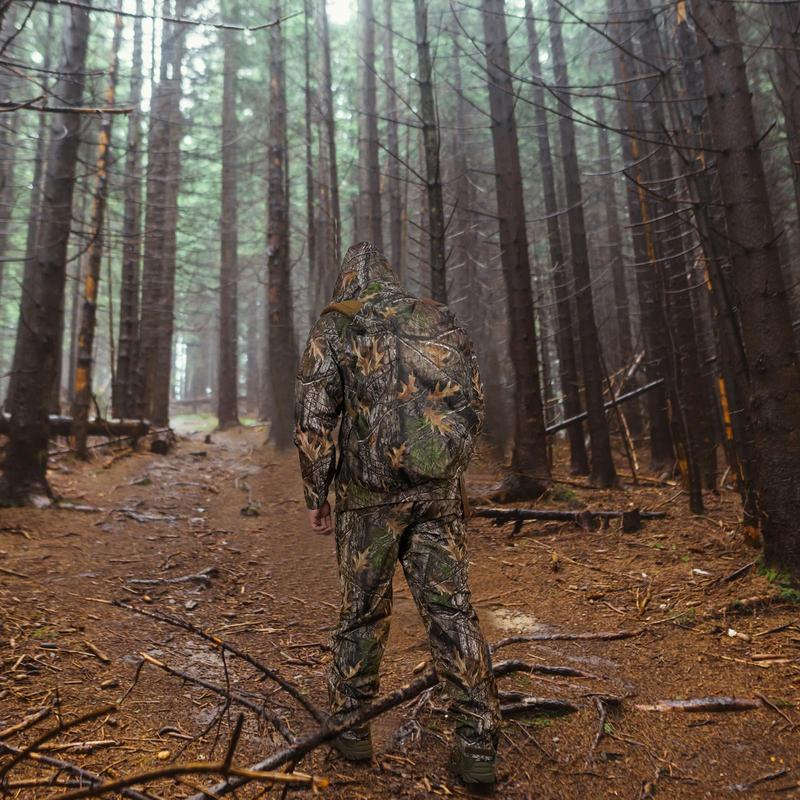 LOOGU Camo Rain Suit - Rain Gear for Men Waterproof, Lightweight Rain Coat, Breathable Mens Rain Jackets Hood