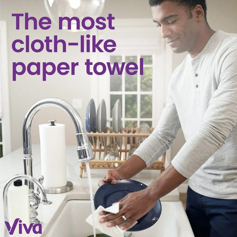 Viva Signature Cloth Paper Towels, 6 Double Rolls - Ideal for Toilet and Wipes