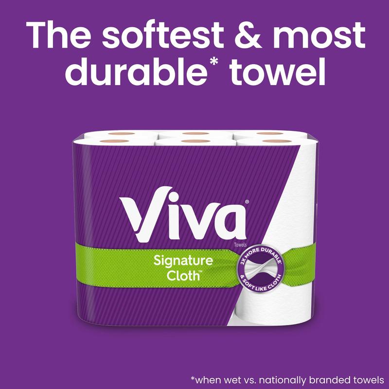 Viva Signature Cloth Paper Towels - Pack of 2 Triple Rolls - Toilet, Wipes