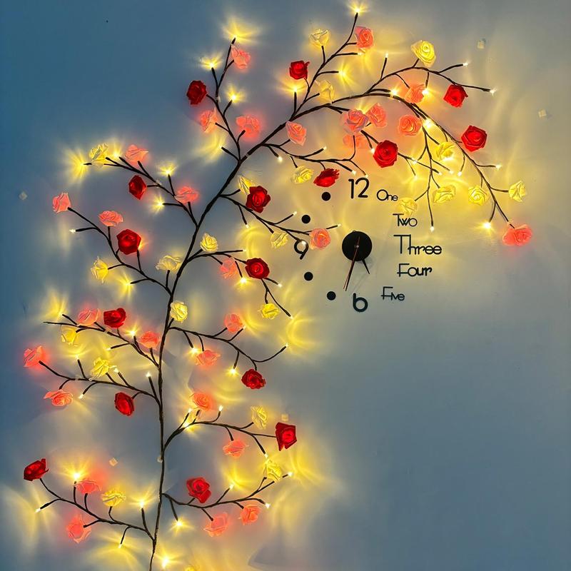 Christmas 144 LED Rose Tree Shaped Light, 1 Count USB Powered LED Light String, Decorative Light Room Decor for Home Party Wedding Festival, Party Decor