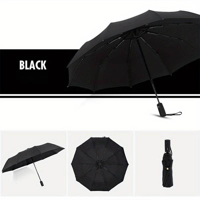 Windproof Double Layer Umbrella, 1 Count 10 Ribs Anti-slip Grip Handle Automatic Umbrellas For Music Festival, Unisex Business Large Umbrella for Sunny and Rainy Days