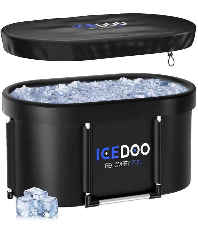 Upgrade XL 129 Gal Large Oval Ice Bath Tub for Athletes,Multiple Layered Portable Outdoor Cold Plunge Tub for Recovery,Cold Plunge for Family-Foldable Ice Baths for Home,Gyms,Indoor use