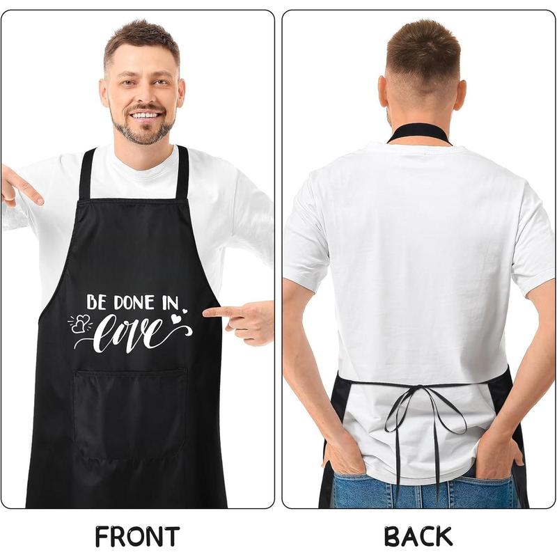 Set of 3 Funny Kitchen Apron for Men Black  Chef Apron with Funny Sayings Pocket Aprons for Christmas Men