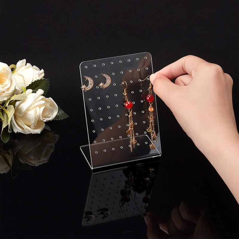 Acrylic Jewelry Organizer, 4pcs Transparent 72 Holes Jewelry Display Stand, Earring Display Stand, Jewelry Storage Rack For Ear Studs Earrings