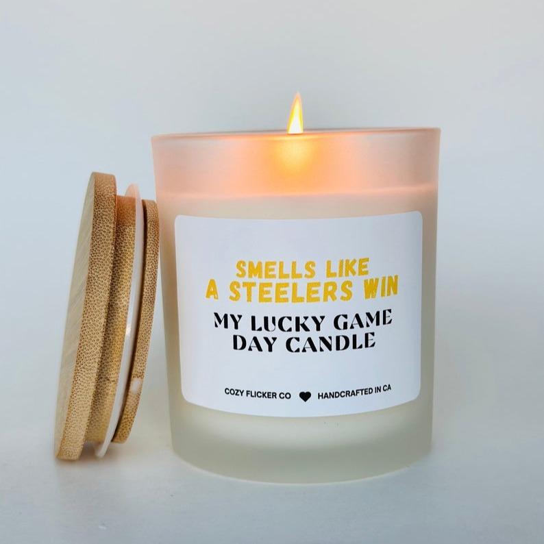 NFL Gift Candle | Smells Like A Steelers Win Candle | Unique Gift Idea | Game Day Decor | Sport Themed Candle