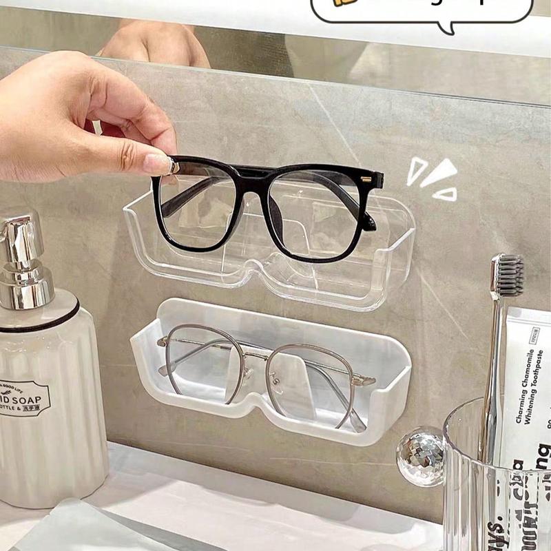 Wall Mounted Glasses Storage Box, 1 Count Punch Free Glasses Holder, Glasses Display Rack, Home Organizer for Bedroom Bathroom