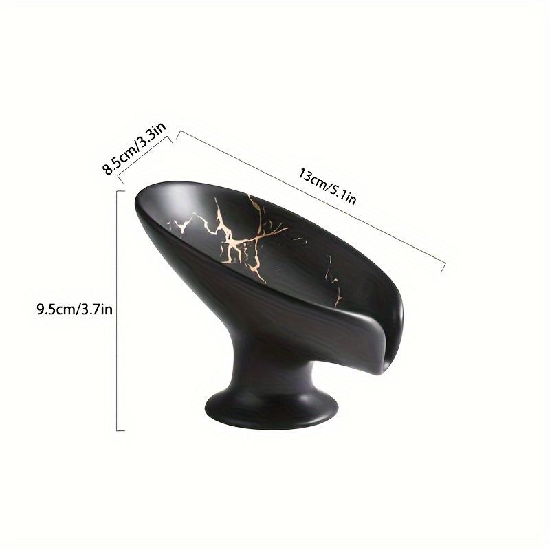 1pc Unique Leaf-Shaped Ceramic Soap Dish - Self-Draining, Multifunctional Soap Holder with Sponge Storage - Bathroom Accessories for Organized Space