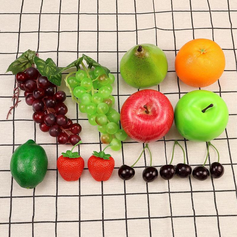 20 Pcs Fake Fruit Pack, Artificial Fruit for Decoration Party, Realistic Fake Fruits Table Centrepieces Decoration Home Kitchen, Lifelike Faux Fruits Apple Bananas