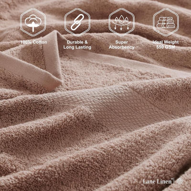 100% Cotton Extra Large Bath Towels- 4 Pack Bath Towel Set, Hotel Collection Large Towels for Bathroom, Spa Quality Bath Towels Extra Large, bath sheets towels for adults - 35x66 Taupe