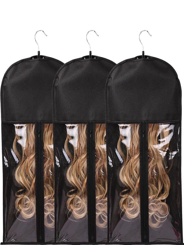 Simple Wig Storage Bag & Hanger, 2024 Casual Wig Organizer, Dust-proof Wig Storage Bag with Zipper, Hair Salon Tools & Accessories