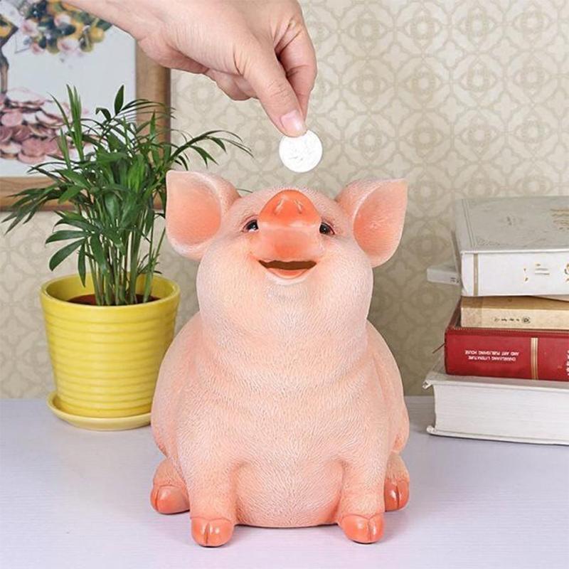 Cute Pig Shaped Piggy Bank, 1 Count Durable Coin Bank, Fun Animal Shaped Money Saving Box, Ideal Cash Storage and Home Decor