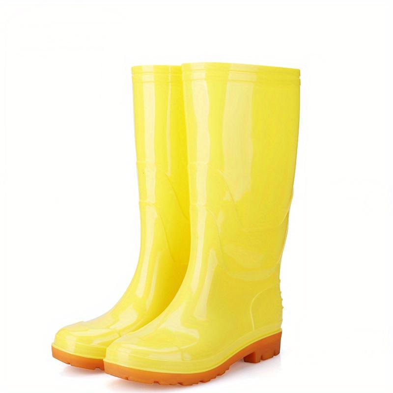 Unisex Fashion Stocking Rain Boots, Non-Slip Rubber Boots, round Toe over the Knee Raincoat, Black, White, Yellow, Camouflage Color-Outdoor Moisture Weather Shoes