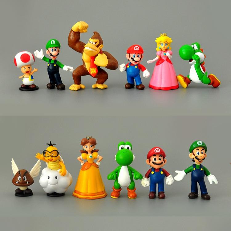 18 Packs Mario Toys Bros Figures Toy Set Super Mary Princess, Turtle, Mushroom, Orangutan,Birthday Cake Decorations Party Supplies（ 2 Inch ）