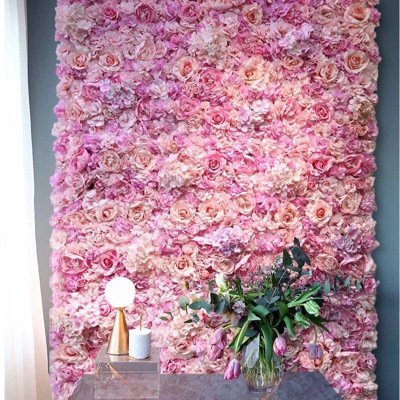 40x60cm Silk Rose Flower Wall Home Decoration Artificial Flowers for Wedding Decoration Romantic Wedding Flowers Backdrop Decor