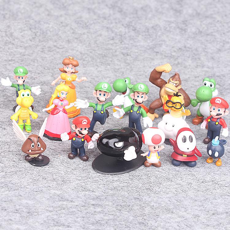 18 Packs Mario Toys Bros Figures Toy Set Super Mary Princess, Turtle, Mushroom, Orangutan,Birthday Cake Decorations Party Supplies（ 2 Inch ）