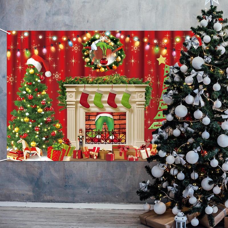 Christmas Party Decorations, Christmas Backdrop, Large Party Banner, Christmas Holiday Decor, Christmas Decor for Indoor Outdoor Photo Booth Props