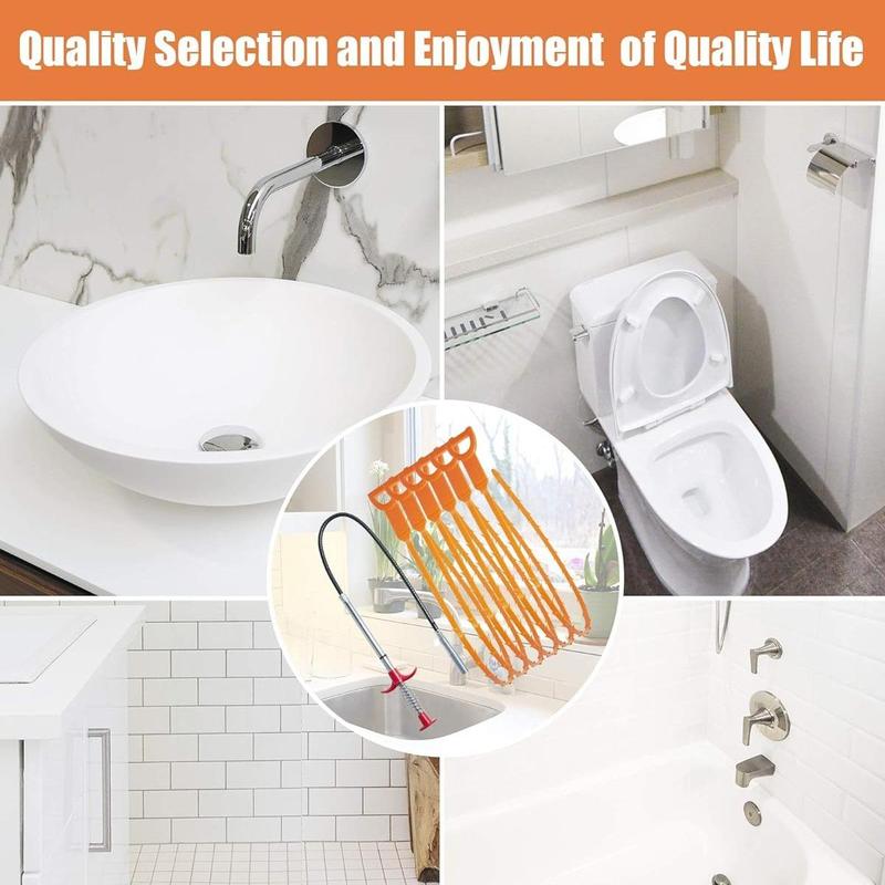 Drain Snake Set, 7pcs set Drain Clog Remover Tool, Drain Hair Catcher for Bathroom Tub, Toilet, Sewer, Kitchen Sink Cleaner, Household Cleaning Tool