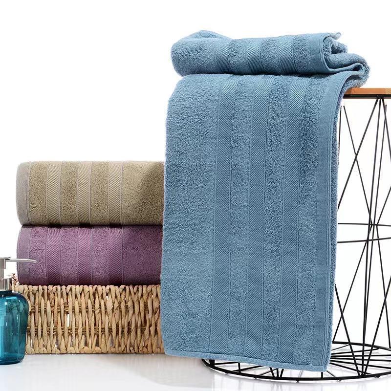 Bamboo Fiber Striped Pattern Face Towel, 3pcs Soft Absorbent Bath Towel, Bathroom Accessories for Men & Women