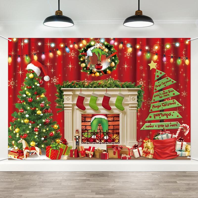 Christmas Party Decorations, Christmas Backdrop, Large Party Banner, Christmas Holiday Decor, Christmas Decor for Indoor Outdoor Photo Booth Props