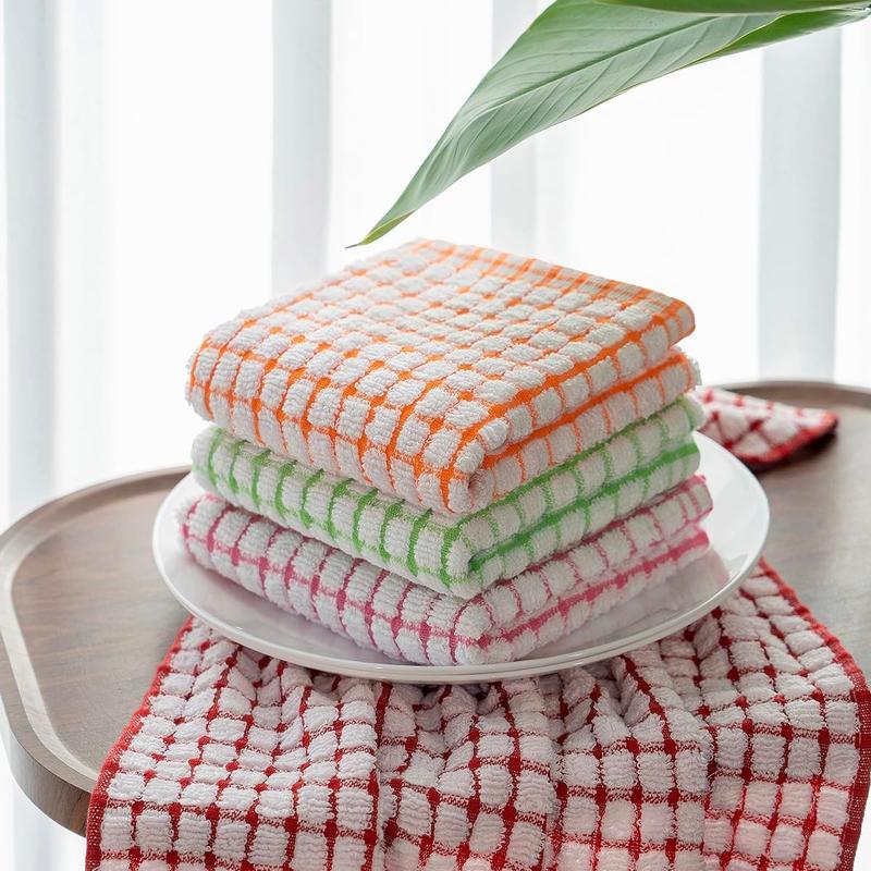 100% Cotton Kitchen Dish Towels, 16 Inch x 25 Inch Absorbent Dish Cloths 6 Pack Kitchen Towels, for Drying Dishes and Table