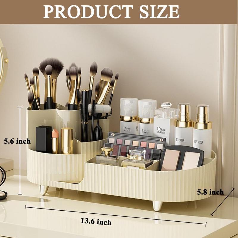 360 Rotating Plastic Makeup Brush Holder Large Cosmetic Skincare Organizer for Lotion Lipstick and Cream Makeup Organizer, Multi-functional organizer Boxes