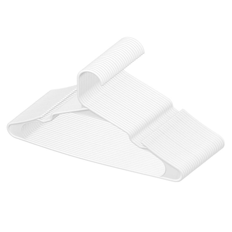 VEVOR Plastic Hangers 50 Pack White Non-Slip Hangers with Triangular Structure