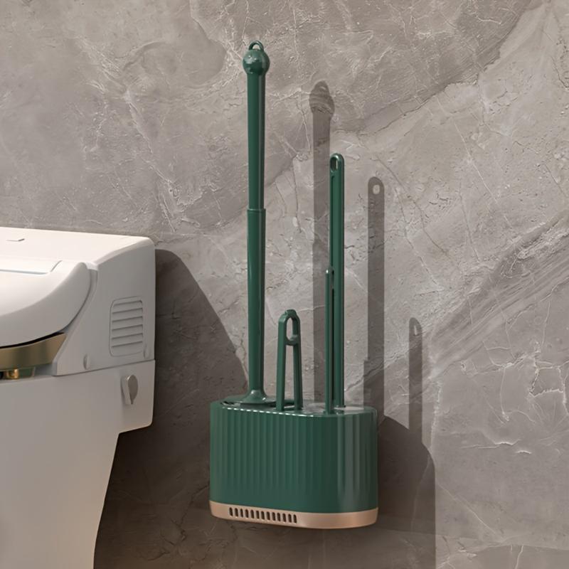 Luxe Toilet Brush Set - Wall-Mounted, Efficient Corner Cleaning Design, with  Rack - Ideal for Bathroom Maintenance Toilet brush Accessory Tool