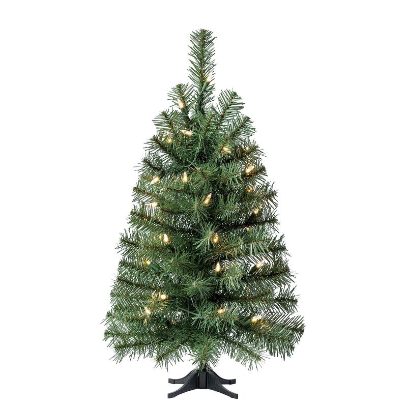 24 in Pre-Lit Noble Green Spruce Artificial Christmas Tree with 35 Clear LED Lights, by Holiday Time