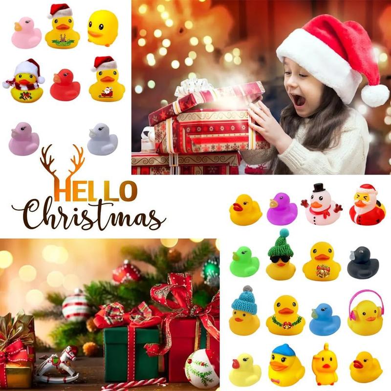 Christmas Countdown Blind Box, 1 Box Random Cute 24 Grid Duck Christmas Gift Box, Party Favors for Christmas, Party Gifts for Friends, Family,Classmates,Teachers,Christmas Advent Calendar