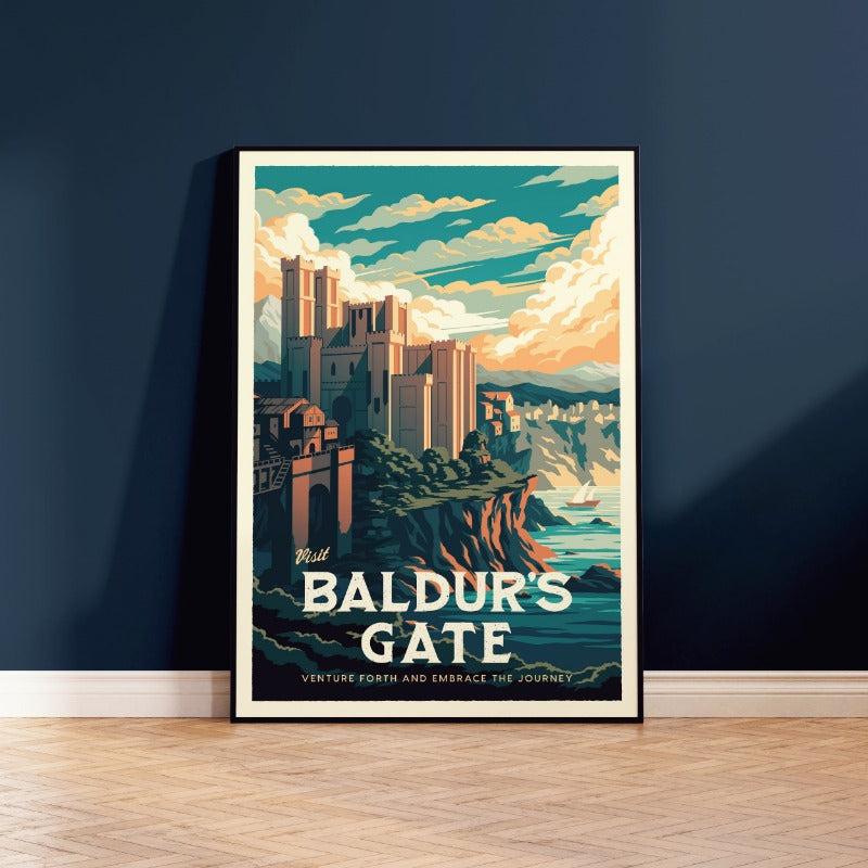 Baldur's Gate Travel Poster - Wall Decor Artwork BG3 Gaming Gift